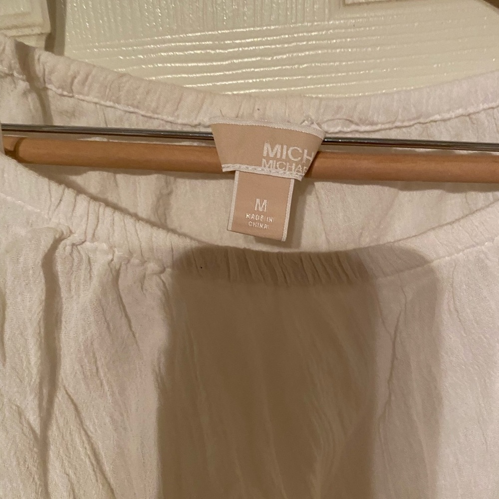 Michael Kors white one shoulder blouse